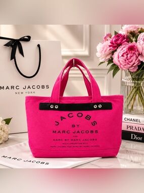 Marc Jacobs Hot‎ Pink Canvas Logo Tote